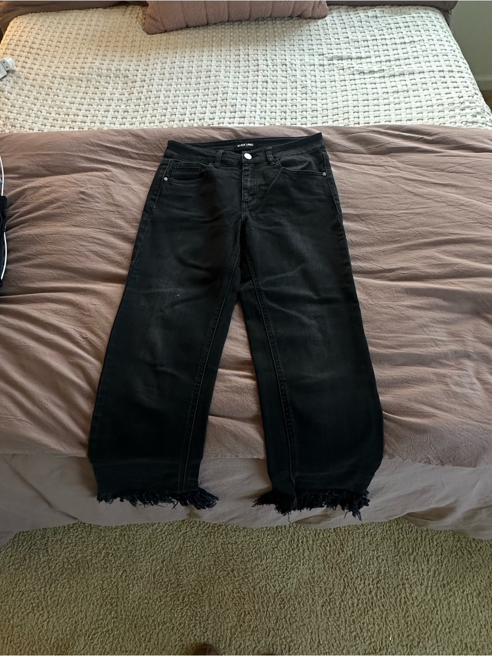 Black Label Black Women's Frayed-Hem Jeans
